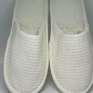 Waffle Weave Microfiber Luxurious Spa Hotel Guest Travel Slippers - White - New